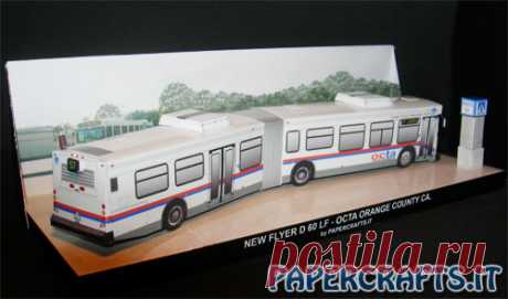 Octa Newflyer D60 LF at route 57 terminal - Paperdiorama - Donwload Free Paper Model