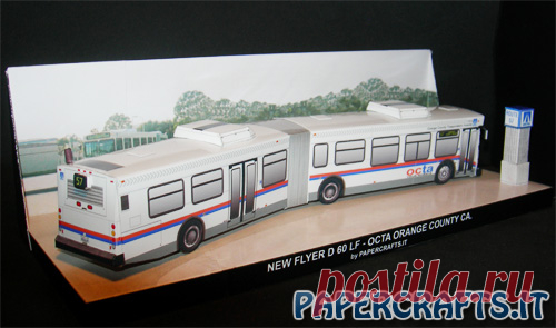 Octa Newflyer D60 LF at route 57 terminal - Paperdiorama - Donwload Free Paper Model