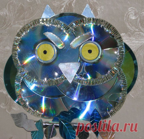 Поделки из CD-дисков - сова | Мастер Винтик. Всё своими руками!