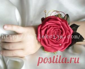 Роза в технике канзаши | Своими руками — интернет журнал