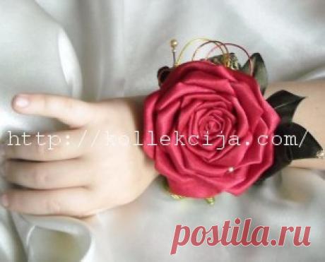 Роза в технике канзаши | Своими руками — интернет журнал