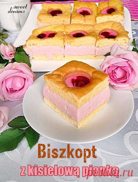 Biszkopt z kisielową pianką