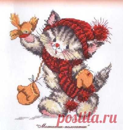 Вышивка «Мохнатик - полосатик»