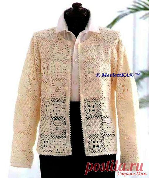 Ажурный жакет крючком. Многообразие мотивов.