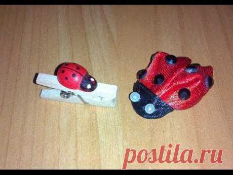 *✿* БОЖЬЯ КОРОВКА В ТЕХНИКЕ КАНЗАШИ.*✿* Ladybird TECHNOLOGY kanzashi. *✿* - YouTube