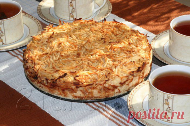 Яблочный пирог «3 стакана» - Сочная начинка и хрустящая сахарная корочка! | Домашняя выпечка
