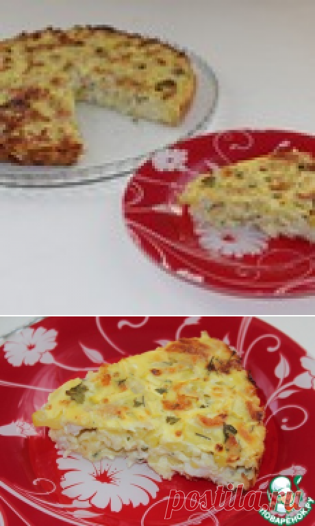 Заливной пирог с курицей и кабачком - кулинарный рецепт