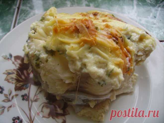 Вкусная треска, запеченная в молоке и сыре