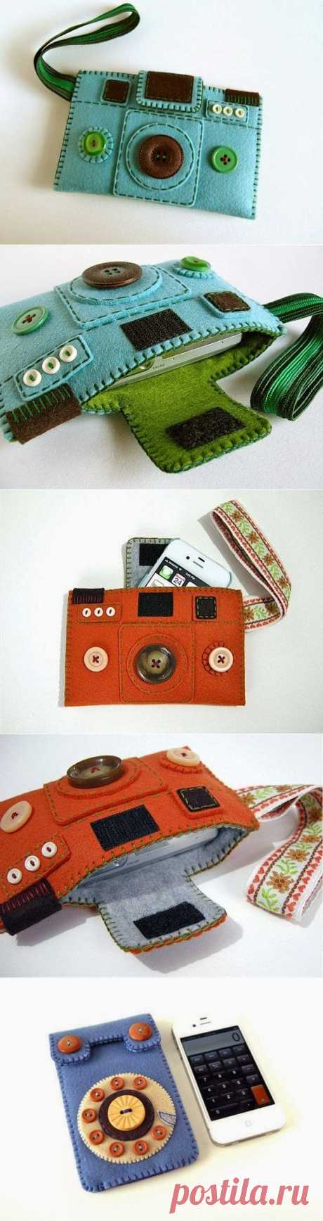 Необычные фетровые чехлы для гаджетов / Cases phones of felt ~ HandMadiya.com