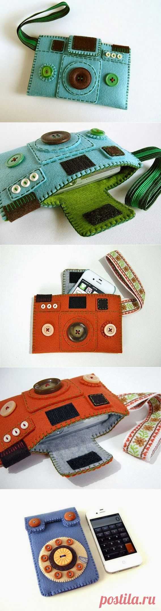 Необычные фетровые чехлы для гаджетов / Cases phones of felt ~ HandMadiya.com