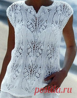 АЖУРНЫЙ ТОП С УЗОРОМ ЛАНДЫШИ | Вязальный роман | Яндекс Дзен