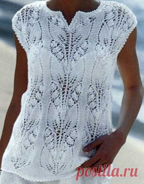 АЖУРНЫЙ ТОП С УЗОРОМ ЛАНДЫШИ | Вязальный роман | Яндекс Дзен