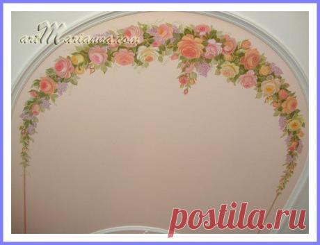 Художественная роспись в интерьере | 81 фотография