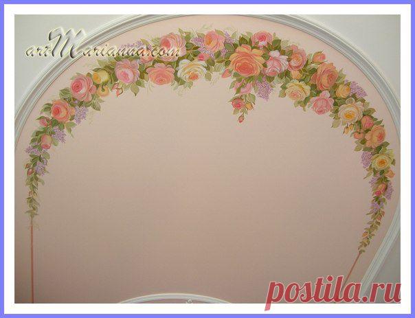 Художественная роспись в интерьере | 81 фотография