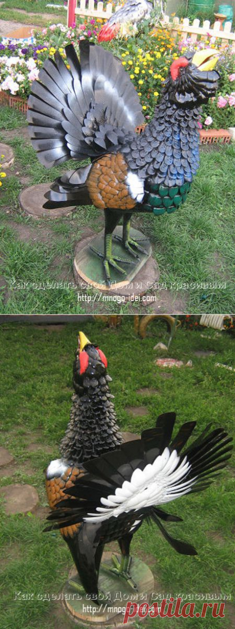 Глухарь из пластиковых бутылок..