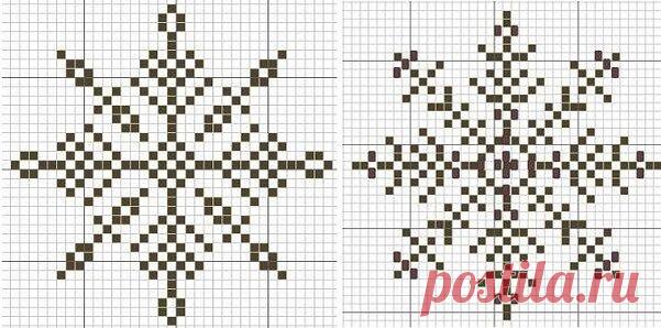 Снежинки. Самая красивая подборка из 50 узоров для вязания жаккарда и вышивки | Стильное вязание KNITMILO | Дзен