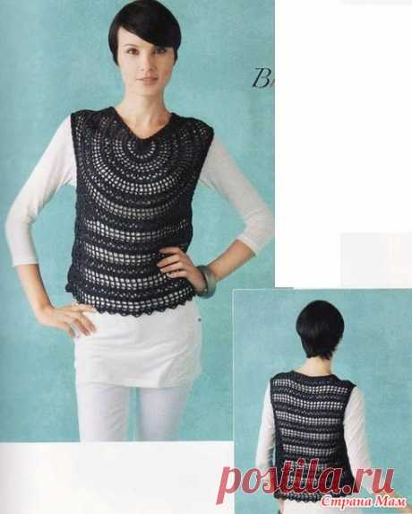 Медуза от горловины. Ажурный топ крючком. - ВЯЗАНАЯ МОДА+ ДЛЯ НЕМОДЕЛЬНЫХ ДАМ - Страна Мам