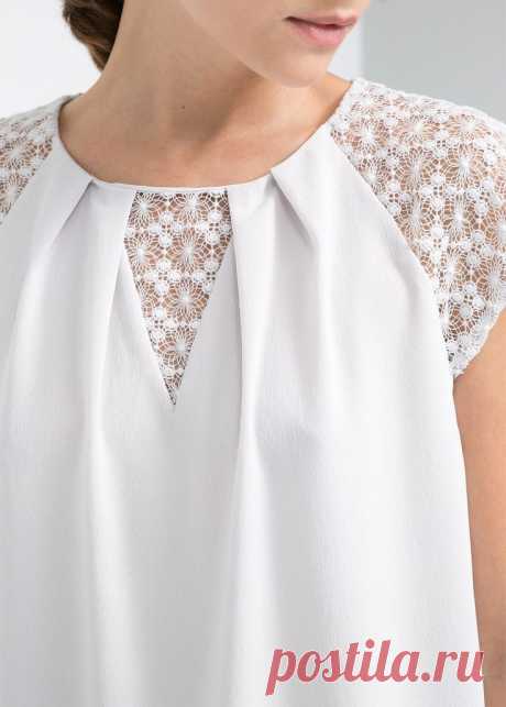 Mango Lace Detail Blouse | Что надеть