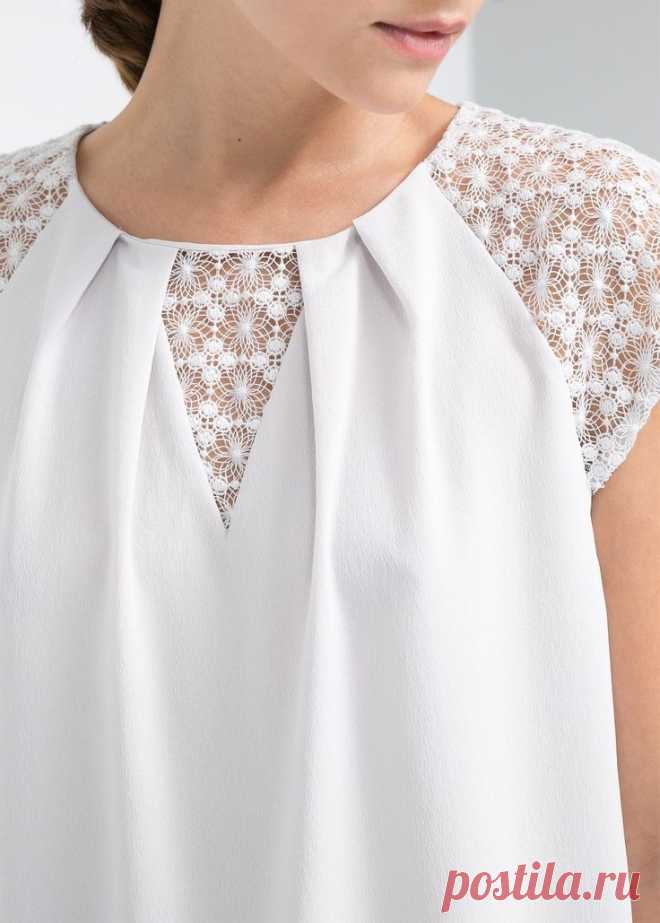 Mango Lace Detail Blouse | Что надеть