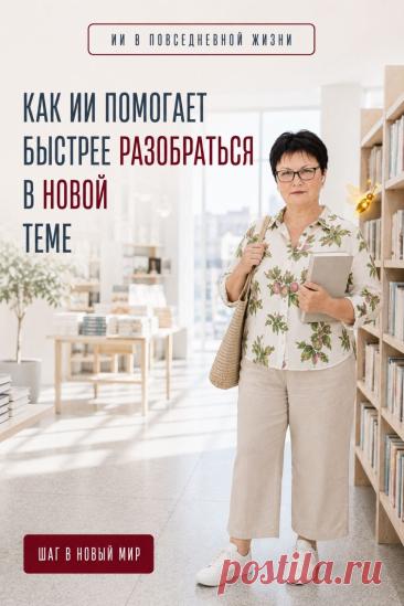Если тема незнакома, ИИ поможет спокойно начать разбираться. Попросите: «Я только начинаю изучать эту тему. Объясни простыми словами, что важно понять в первую очередь». Затем можно уточнять непонятное и постепенно двигаться дальше. Ответ ИИ лучше использовать как отправную точку, а важную информацию проверять по надёжным источникам. Сохраните пин, чтобы этот простой запрос к ИИ был под рукой, когда понадобится разобраться в новой теме.