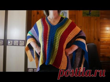 Пончо из остатков Пряжа, узор