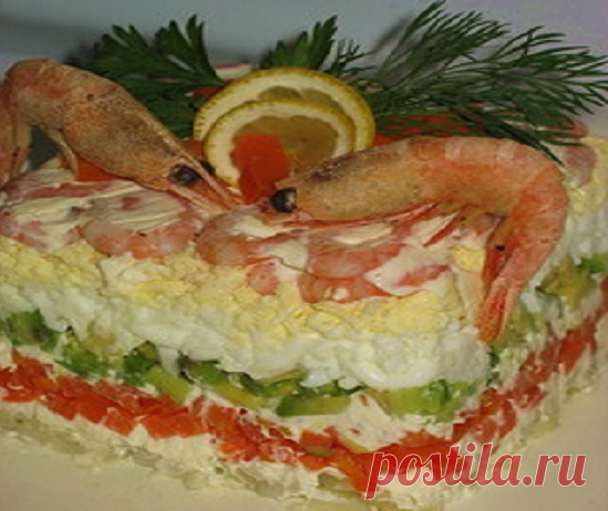 Царский салат креветочный “ТЕТ-А-ТЕТ»