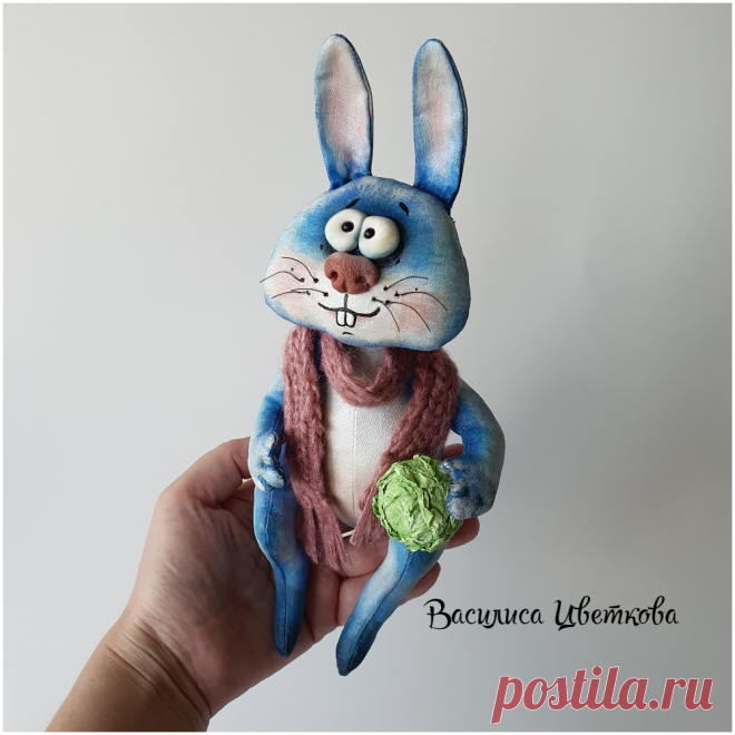 Синий заяц. Год кролика. Заяц. Зайка. Заяц своими руками. Пошить зайца. Смешной заяц. Заяц с капустой.
