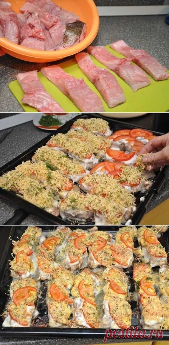 Как приготовить рыбка с сыром и помидорами - рецепт, ингридиенты и фотографии