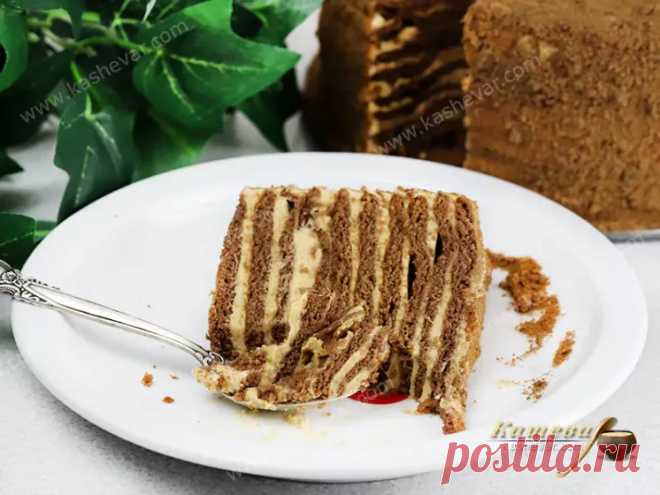 Медовик с какао и сметанным кремом