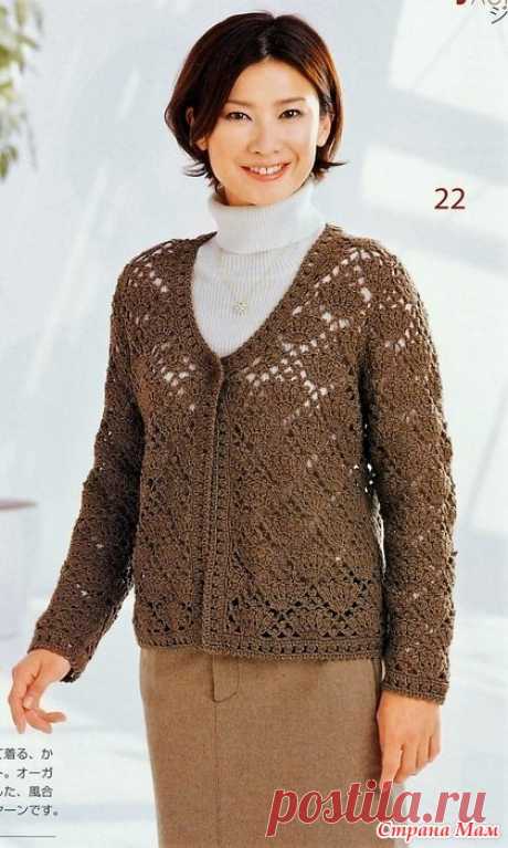 Элегантный ажурный жакет. Крючок. https://get.google.com/   Hand Knit Story Vol.3
