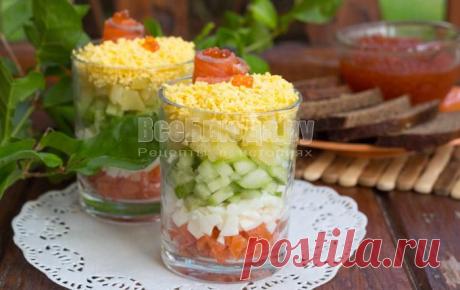 Рецепт салата из семги слоями (огурцы, яйца, картошка, семга) - пошаговые фото | Все Блюда