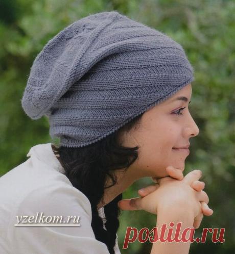 Шапочка спицами со схемой Берет косами на спицах Берет с листьями Шапка и шарф комплект женский Шапка улитка Берет от макушки Шапочка с украшением Шапочка быстро Косынка вязаная спицами Шапочка вязаная модная