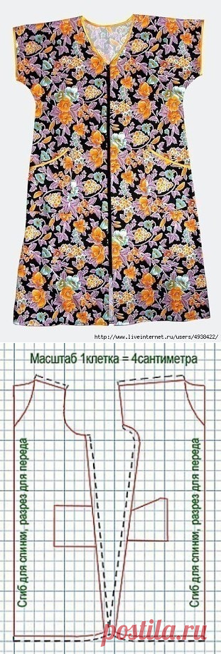 Как сшить самый простой халатик. Мастер-класс.