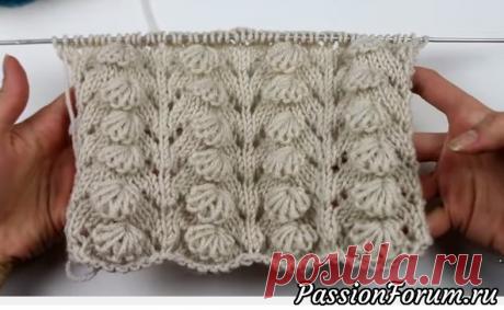 Объемный турецкий узор "Мидии". Видео мастер - запись пользователя Тамара Сергеевна (Тома) в сообществе Вязание спицами в категории Вязание спицами для начинающих Турецкий простой и объемный узор спицами. Вязание спицами, узор для шапки.&nbsp;  Автор МК&nbsp;&nbsp;Вязание c Надеждой