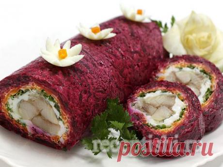 Рулет селедка под шубой | Кулинарные рецепты с фото на Рецептыши.ру