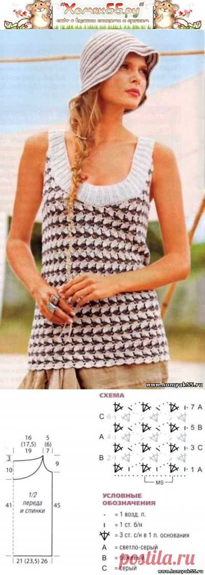 Летний топ и шляпка | «Хомяк55.ру» сайт о вязании