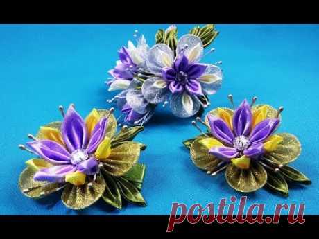 Elf flowers. Kanzashi/ Flor de los elfos/ Цветы эльфов. Канзаши.