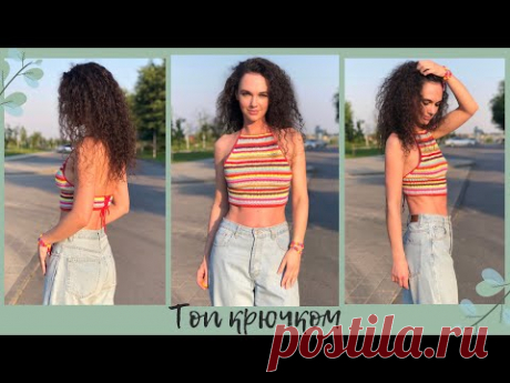 Цветной топ крючком | мастер-класс | свяжет любой
