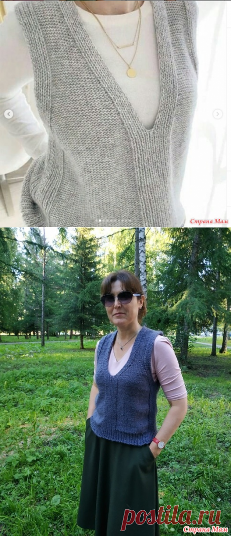 Жилет спицами для начинающих (описание). (Проба пера) - Вязание - Страна Мам
