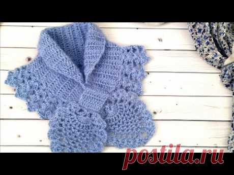 Шарфик крючком "Ананасы"//Crochet scarf