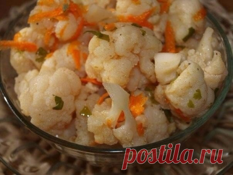 Цветная капуста по-корейски - очень вкусное диетическое блюдо