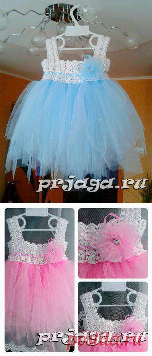 Детское платье, вязание и ткань - Оксана Москаленко