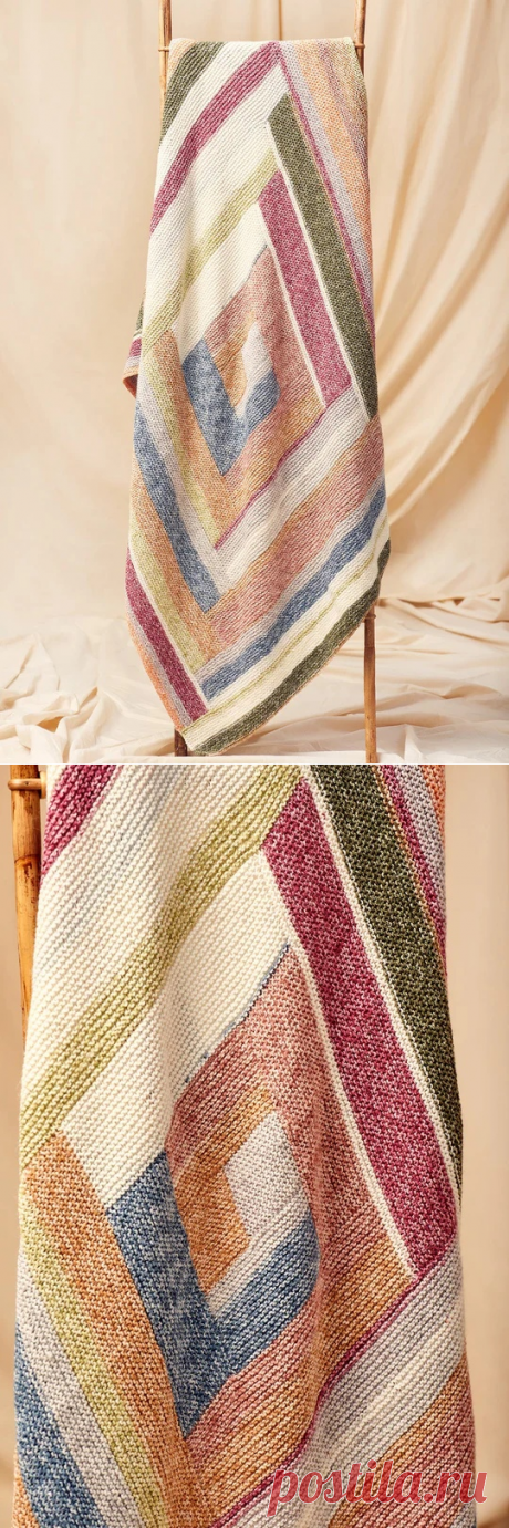 Модульное одеяло LOG CABIN BLANKIE Дизайн Rachel Brockman.