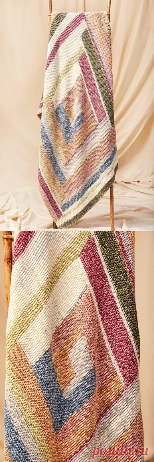 Модульное одеяло LOG CABIN BLANKIE Дизайн Rachel Brockman.