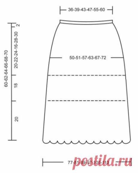 ​Ажурная юбка спицами