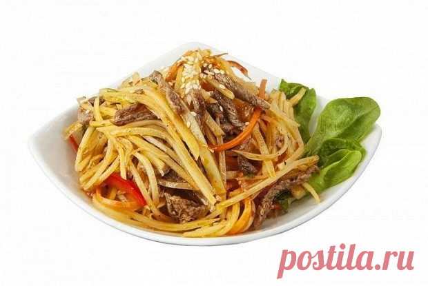 Корейский салат из картофеля с мясом (камди ча) рецепт – Корейская кухня: Салаты. «Еда»