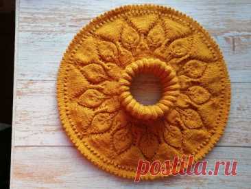 Манишка спицами. Подробный МК.