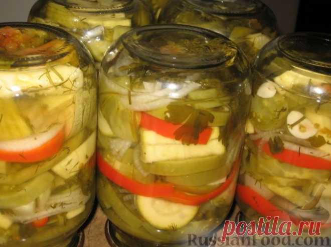 Рецепт: Салат из зеленых помидоров и кабачков на RussianFood.com
