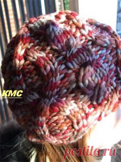 Шапка на толстых спицах(англ.яз.)