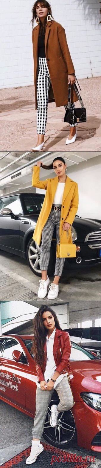 В тренде клетчатые брюки в street style — Красота и мода